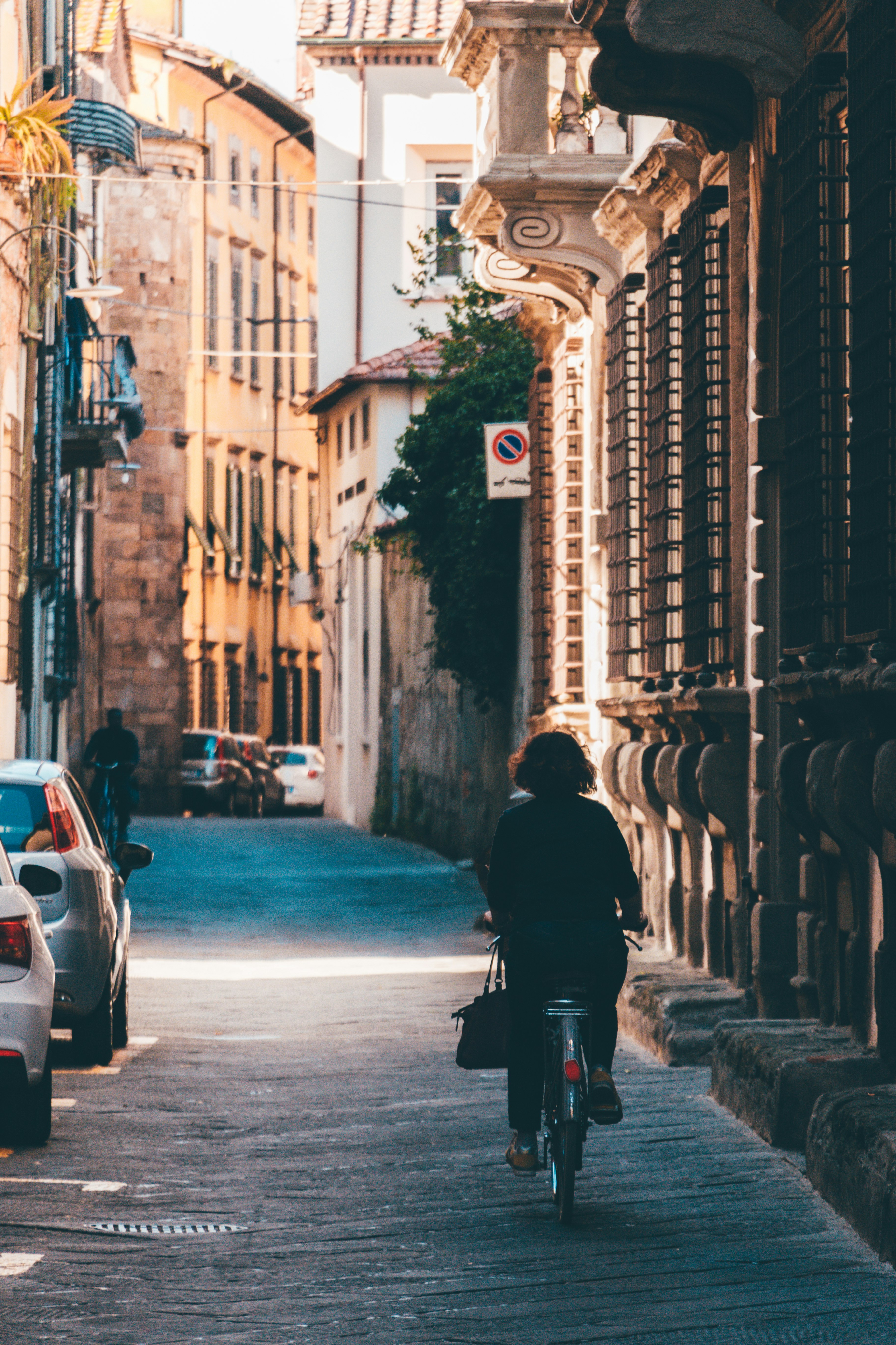 woman riding bicycle